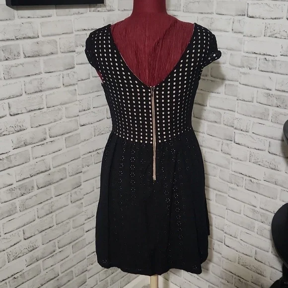 exhilaration Black Eyelet Lined SZ L Dress - Picture 2 of 9